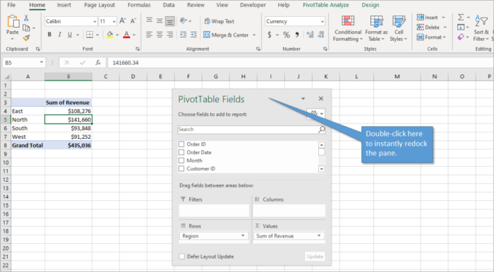 Sort filter report pivot table macro saves time manually field