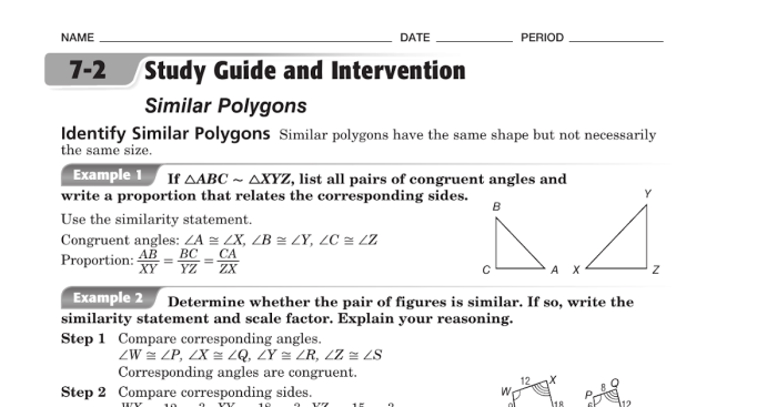 Unit 6 test study guide similar triangles answer key